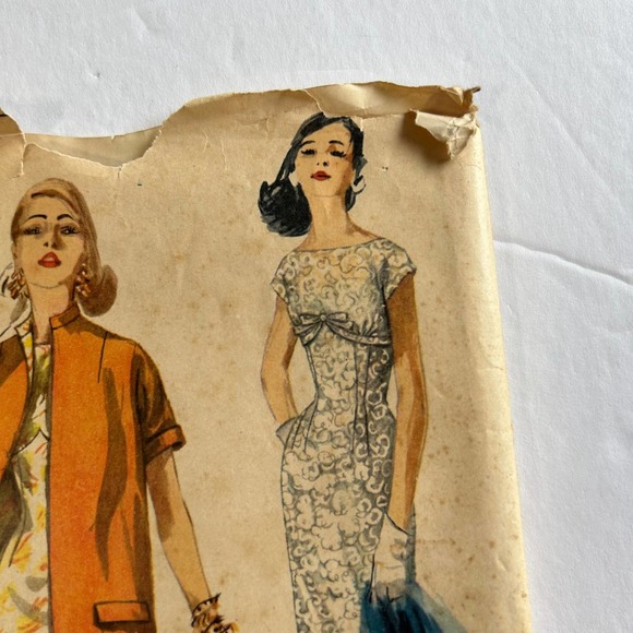 Simplicity Vintage 1950's Pattern #1638 Juniors Misses Dress and Coat Size 14 - Picture 3 of 7